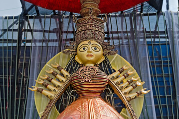 still picture taken of Godess Durga on the occasion of Durga puja carnival in India
