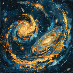 Celestial Symphony Illustration of the Milky Way Galaxy