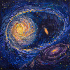 Celestial Symphony Illustration of the Milky Way Galaxy