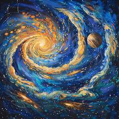 Celestial Symphony Illustration of the Milky Way Galaxy