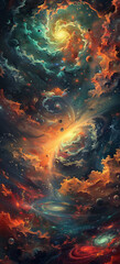 Fototapeta premium Cosmic Splendor HD Wallpapers of Planets and Space