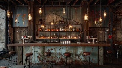 Industrial-chic bar