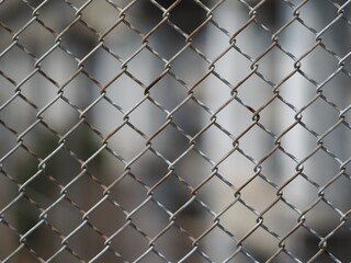 Fototapeta premium フェンスの金網のアップ