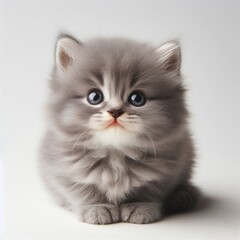 kitten on white background