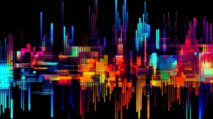 abstract colorful cityscape skyline