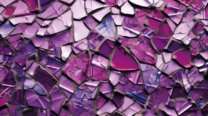 Shattered glass mosaic in vibrant purple tones