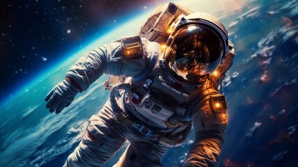astronaut floating in space