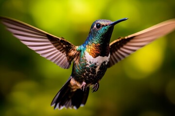 Fototapeta premium Colorful hummingbird with wings spread