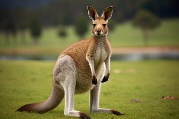 Fototapeta premium curious kangaroo in natural habitat