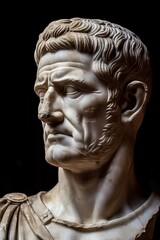 Detailed sculpture of a man's face with intricate features