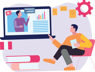 Boys chatting online.