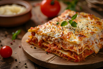 Gourmet Indulgence: Close-Up of Delicious Lasagna