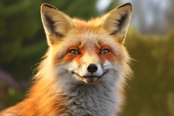 close-up portrait of a curious red fox