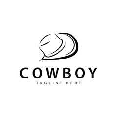 Cowboy hat logo vector hat illustration line texas rodeo cowboy template design