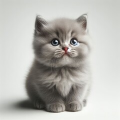 kitten on white background
