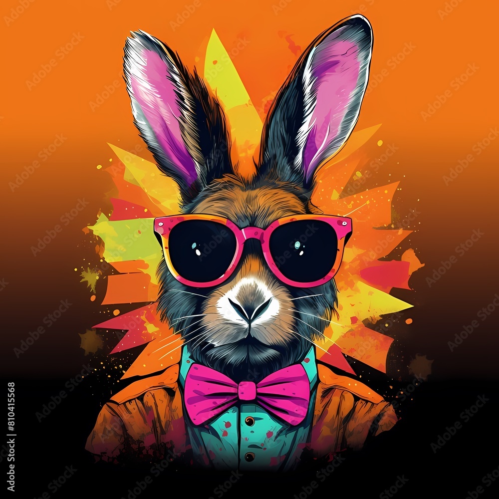 Wall mural Vector illustration of bad bunny