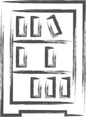 インテリア関連の筆書き単品イラスト　本棚