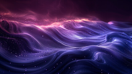Wave lines in a modern purple gradient over a dark abstract background.