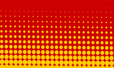 Color block yellow halftone pattern on red background