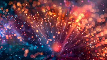 Obraz premium A colorful, abstract image with many small dots of different colors