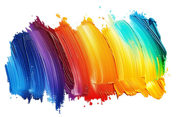 isolated brush stroke on white background, rainbow colors png