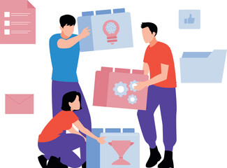 The business team is working.