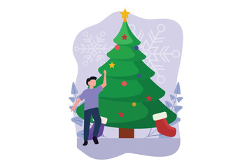 Christmas Celebration Flat Design Illustration
