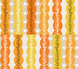 紅葉した葉をイメージしたパッチワーク風パターン（シームレス）