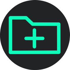 Obraz premium medical report folder icon on black background, vector illustration