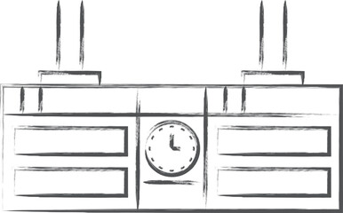 駅関連の筆書きイラスト　電子掲示板