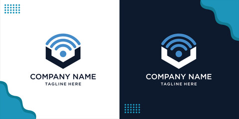 creative wireless and wifi logo or wi-fi icon sign for remote internet access, design inspiration, vector