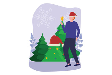 Christmas Celebration Flat Design Illustration