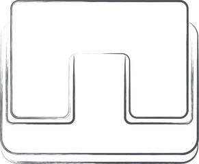 文房具関連の筆書きイラスト　穴あけパンチ