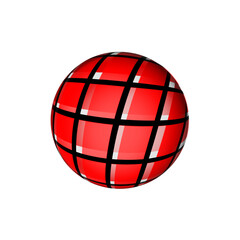 globe with red and white background
