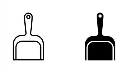 Dustpan Icon set, Vector Graphics Illustrations on white background