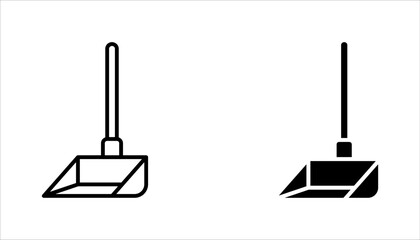 Dustpan Icon set, Vector Graphics Illustrations on white background