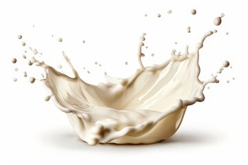 a Splashing milk black isolated