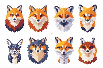 Obraz premium Minimalist Animal Icons Collection: Creatures and Creatures in Simple Flat Design