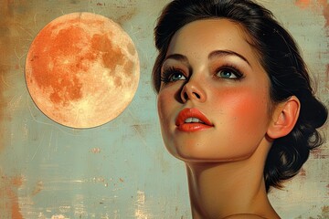 Retro Chic: Confident & Stylish Pin-Up Woman Poster