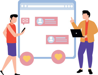 Guy is chatting online.