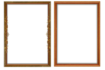 picture frame png  , Set of golden frames - Isolated transparent PNG background - Premium pen tool cutout