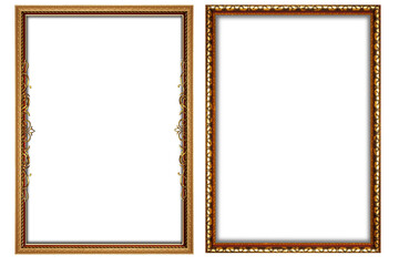picture frame png  , Set of golden frames - Isolated transparent PNG background - Premium pen tool cutout