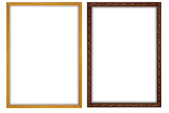 picture frame png  , Set of golden frames - Isolated transparent PNG background - Premium pen tool cutout