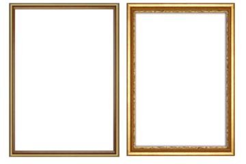 picture frame png  , Set of golden frames - Isolated transparent PNG background - Premium pen tool cutout