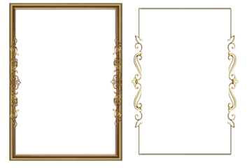 picture frame png  , Set of golden frames - Isolated transparent PNG background - Premium pen tool cutout