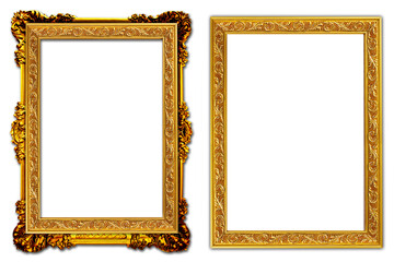 picture frame png  , Set of golden frames - Isolated transparent PNG background - Premium pen tool cutout