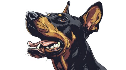 Graphic Illustration of Dog with Prey
