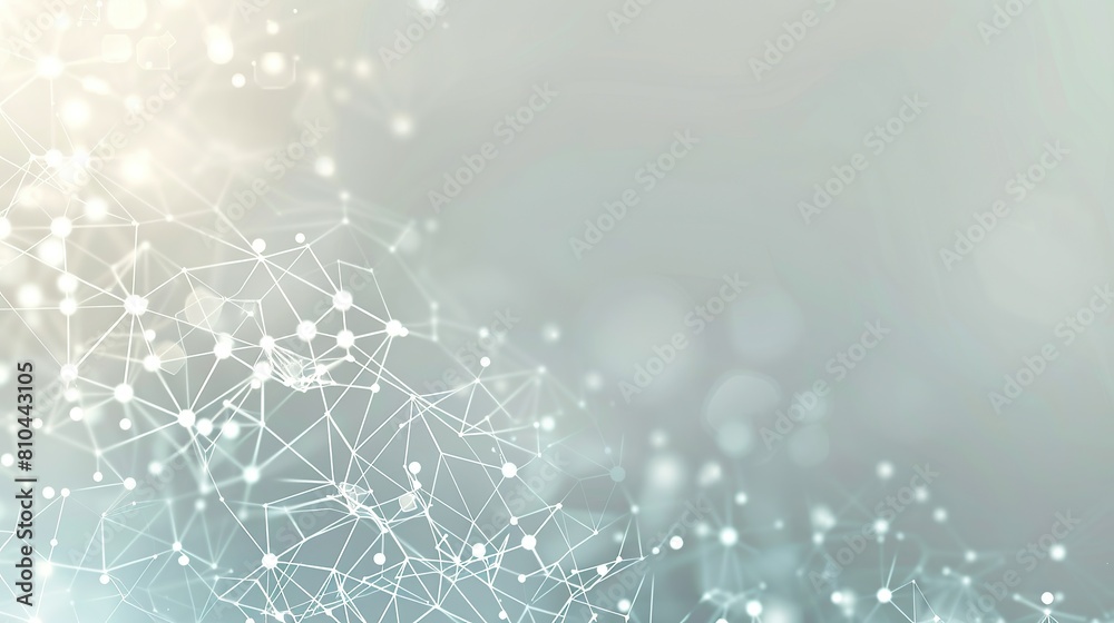 Fototapete a tranquil and soothing backdrop featuring interconnected light blue and white dots over a soft gray