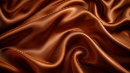 Fototapeta premium Brown orange silk satin. Fabric background for design. Gradient. Chocolate color. Dark abstract elegant background. Matte, shimmer. Template.