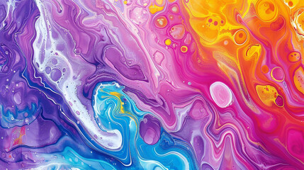 Fototapeta premium Colorful abstract painting background. Liquid marbling paint background. Fluid painting abstract texture. Intensive colorful mix of acrylic vibrant colors.